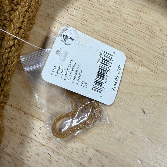 Free People NWT Isla Cable Stitch Tunic Sweater Spice Cake Oversized Size M - Picture 8 of 13